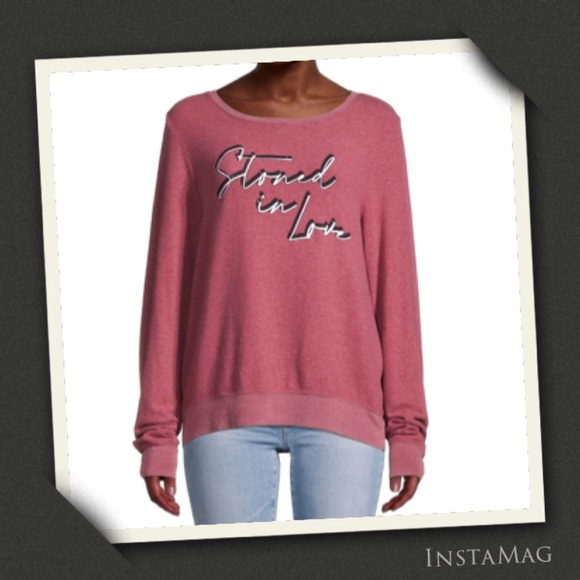 WILDFOX 'Stoned in Love' Slogan Sweatshirt - Picture 1 of 10